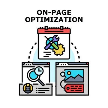 On page optimization strategy for website ranking 库存插图