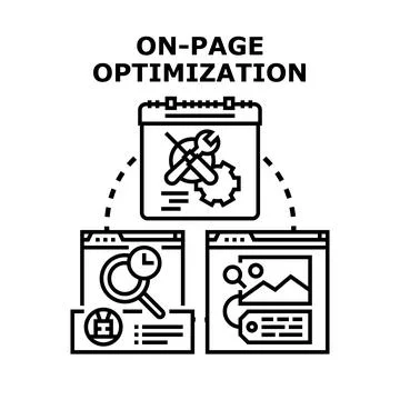 On page optimization strategy for website ranking Stock Illustration