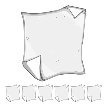 Page paper curl cartoon vector graphic Stock Illustration