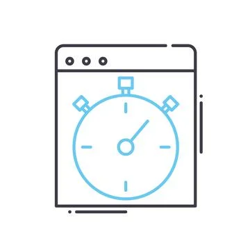 Page performance line icon, outline symbol, vector illustration, concept sign Stock Illustration