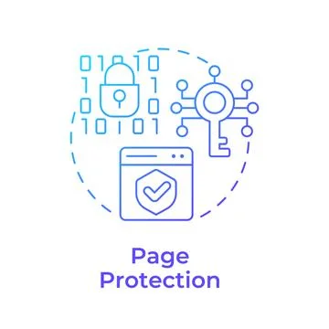 Page protection blue gradient concept icon Ilustração Stock