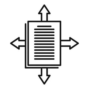 Page restructuring icon, outline style Stock Illustration