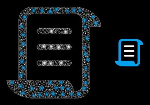 Page Scroll Icon - Polygonal Mesh with Constellation Nodes Stock Illustration