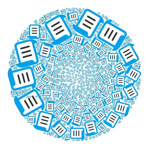 Page Scroll Icon Round Bubble Collage Stock Illustration