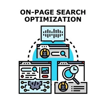 On page search optimization ranking strategy developing Stock-Illustration