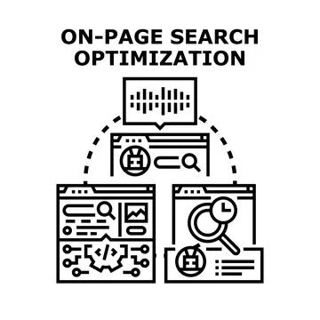 On page search optimization ranking strategy developing Stock Illustration