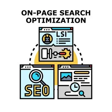 On page search optimization for website content developing Stock Illustration