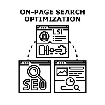 On page search optimization for website content developing Stock-Illustration