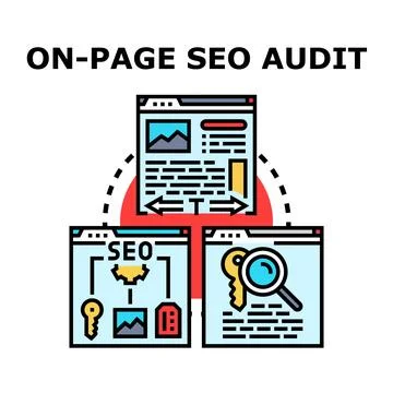 On page seo audit for search engine optimization Stock Illustration