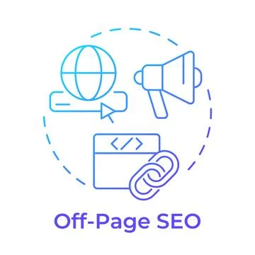 Off-page seo blue gradient concept icon Stockillustratie