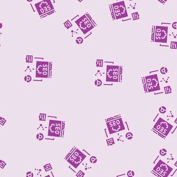 Off page seo glyph seamless pattern Illustrazione stock