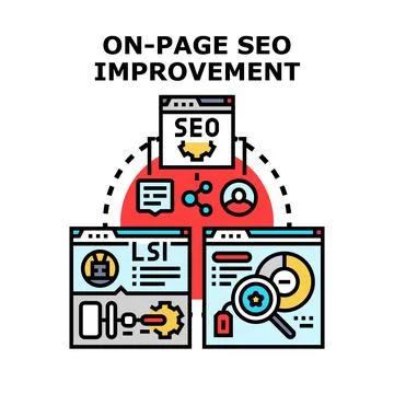 On page seo improvement process for website ranking Stock Illustration