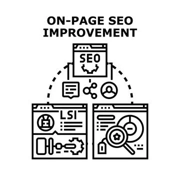 On page seo improvement process for website ranking Stock Illustration