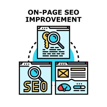 On page seo improvement strategy for digital marketing イラスト素材