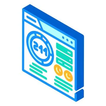 On page seo isometric icon vector illustration Stock Illustration