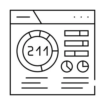 On page seo line icon vector illustration Stock Illustration