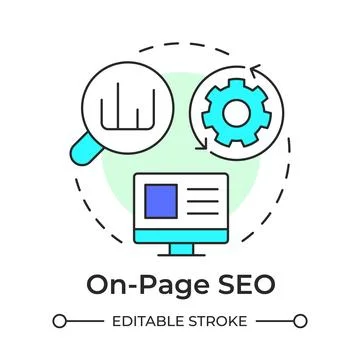 On-page seo multi color concept icon Stock Illustration