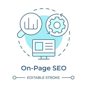 On-page seo soft blue concept icon Stock Illustration