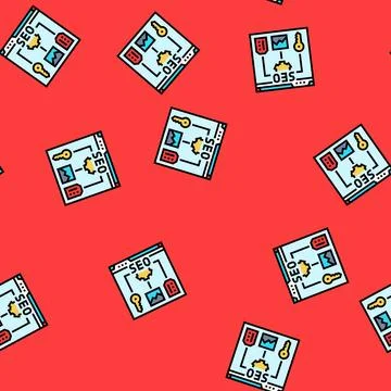 On page seo vector seamless pattern Stock Illustration