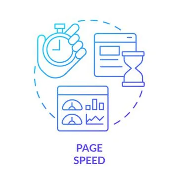 Page speed blue gradient concept icon Stock Illustration