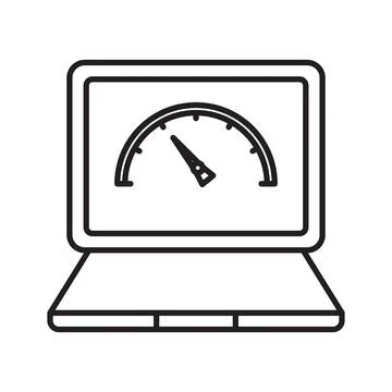 Page speed icon Black line art vector Stock Illustration