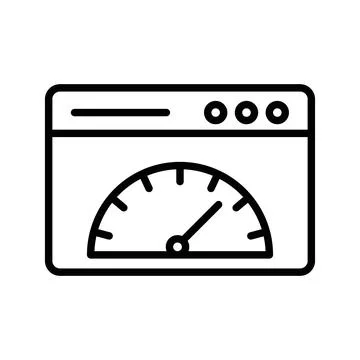 Page speed linear logo mark in black and white Stock Illustration