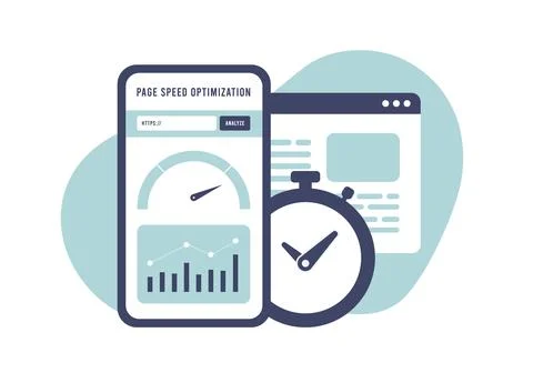 Page speed optimization concept. Boost website performance with fast page load Stock Illustration