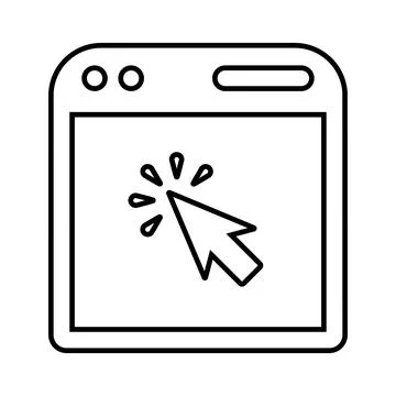 Page, web, click line icon. Outline vector. Stockillustratie