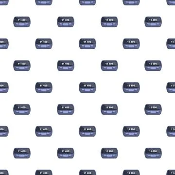 Pager communication retro device seamless pattern 库存插图