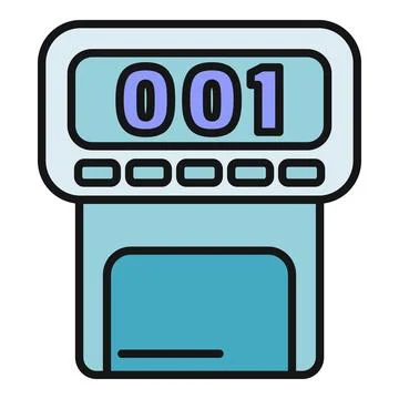 Pager device receiving message 001 on screen Stock Illustration