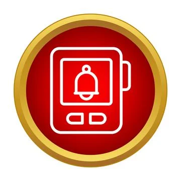 Pager device receiving notification with bell icon Stock Illustration