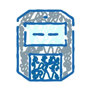 Pager electronic device with digital screen illustration 스톡 일러스트
