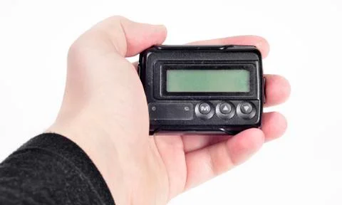 Pager in hand Foto stock