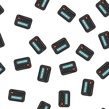 Pager retro device vector seamless pattern Stock Illustration