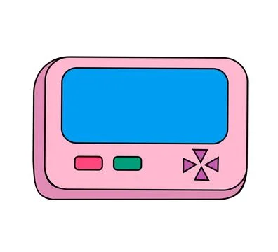 Pager retro device on white background. Device 90s. Stock Illustration