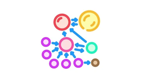 Pagerank algorithm color icon animation Stock-Footage 327265276