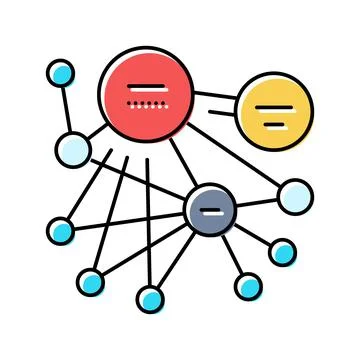 Pagerank algorithm color icon vector illustration Stockillustratie