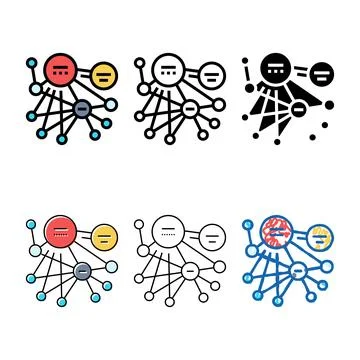 Pagerank algorithm color icon vector multistyle イラスト素材
