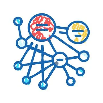 Pagerank algorithm icon doodle illustration Illustrazione stock