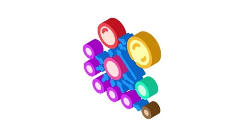 Pagerank algorithm isometric icon animation Video stock 327287638