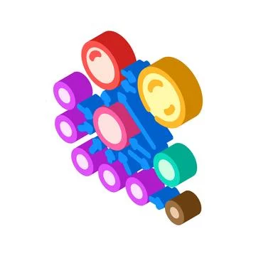 Pagerank algorithm isometric icon vector illustration Illustrazione stock