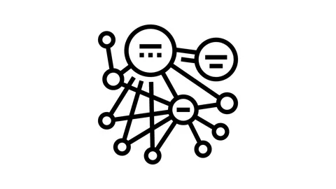 Pagerank algorithm line icon animation 스톡 동영상 326130162