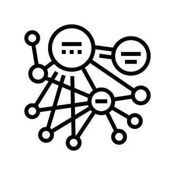 Pagerank algorithm line icon vector illustration 库存插图
