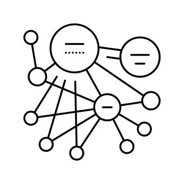 Pagerank algorithm line icon vector illustration Stockillustratie