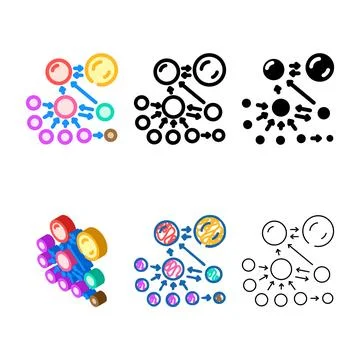 Pagerank algorithm series color icon vector イラスト素材