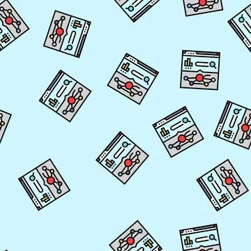 Pagerank seo vector seamless pattern Illustrazione stock