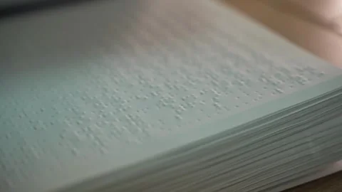 Pages of the book of braille Stock-Footage 247476043