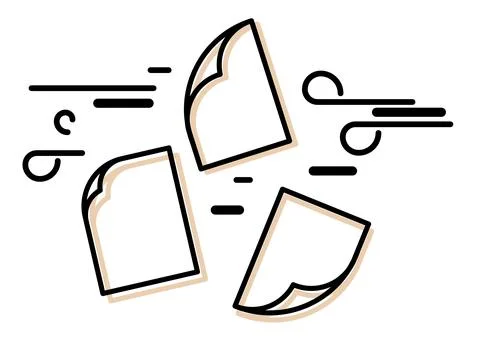 Pages Floating in Air Icon Stock Illustration