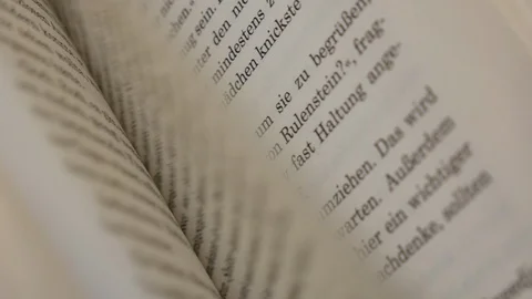 The pages of a German language book are flipped through Stock-Footage 108606320
