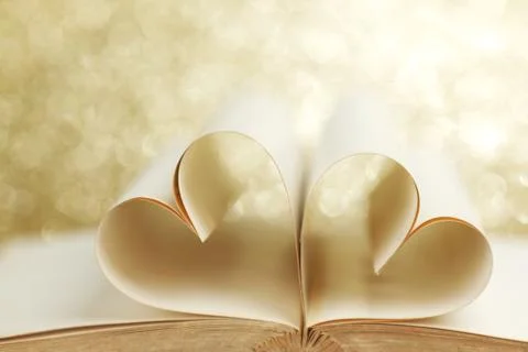 Pages in heart shape Stock Photos